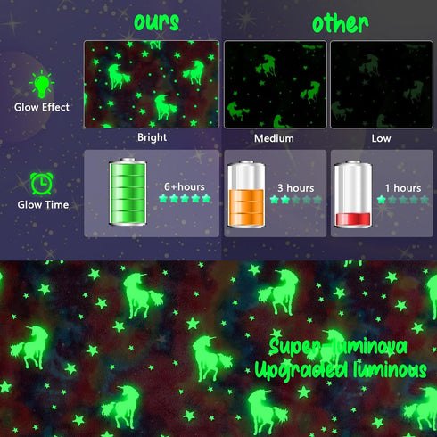 Glow in The Dark Blanket  3 4 5 6 7 8 9 10 11 12 Year Old Gift